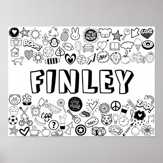 'FINLEY' Colour-it-Yourself Outline Design ポスター (正面)