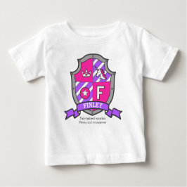 Finley nameユニコーン王女の手紙Fを意味する ベビーTシャツ