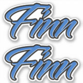 Finn Name blue Aufkleber Sticker Stickerset シール (正面)