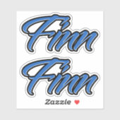 Finn Name blue Aufkleber Sticker Stickerset シール (シート)