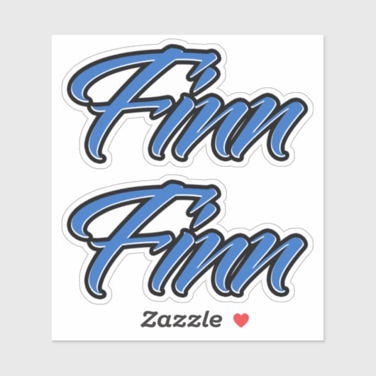 Finn Name blue Aufkleber Sticker Stickerset シール (シート)