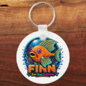 Finn the Dolphin – “Ride the Waves of Wonder” キーホルダー (正面)