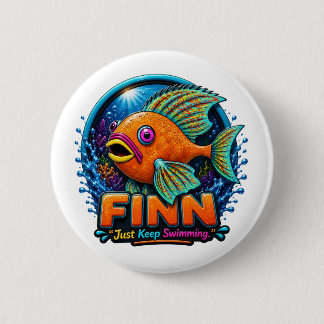 Finn the Dolphin – “Ride the Waves of Wonder” 缶バッジ