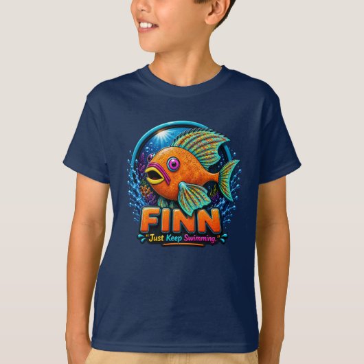 Finn the Dolphin – “Ride the Waves of Wonder” Tシャツ (正面)