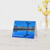 Finnieston Crane, Glasgow Greeting card カード (黄色い花)