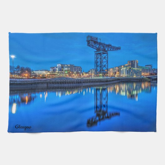 Finnieston Crane, Glasgow Kitchen tea towel キッチンタオル (横)