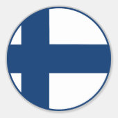 Finnish Flag ラウンドシール (正面)