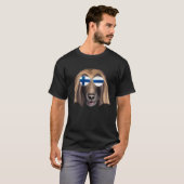 Finnish Flag Afghan Hound Dog Finland Pocket Tシャツ (正面フル)