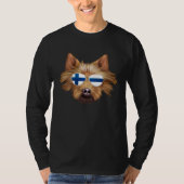 Finnish Flag Australian Terrier Dog Finland Pocket Tシャツ (正面)