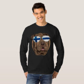 Finnish Flag Chinese Shar Pei Dog Finland Pocket Tシャツ (正面フル)