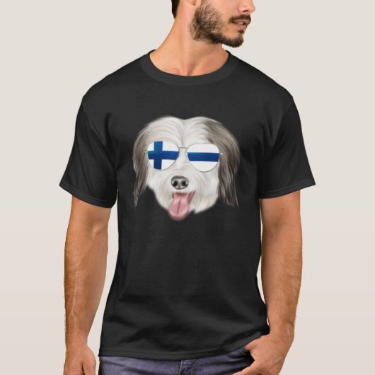Finnish Flag Coton de Tulear Dog Finland Pocket Tシャツ (正面)