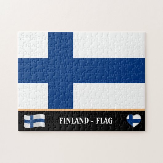 Finnish Flag & Finnish country / Finland ジグソーパズル (横)