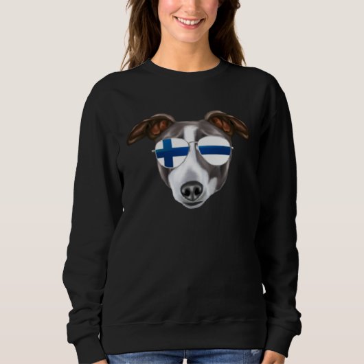 Finnish Flag Italian Greyhound Dog Finland Pocket スウェットシャツ (正面)