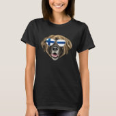 Finnish Flag Leonberger Dog Finland Pocket Tシャツ (正面)