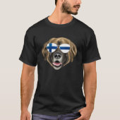 Finnish Flag Leonberger Dog Finland Pocket Tシャツ (正面)