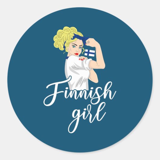 Finnish girl finnish finland  ラウンドシール (正面)