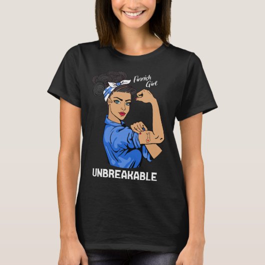Finnish Girl Unbreakable Finnland Heritage Suomi Tシャツ (正面)