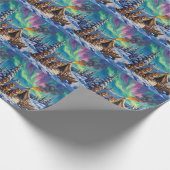 Finnish Lapphund Christmas Northern Lights Arctic ラッピングペーパー (角)