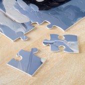 Finnish Lapphund Christmas Red Truck Holiday ジグソーパズル (側面)