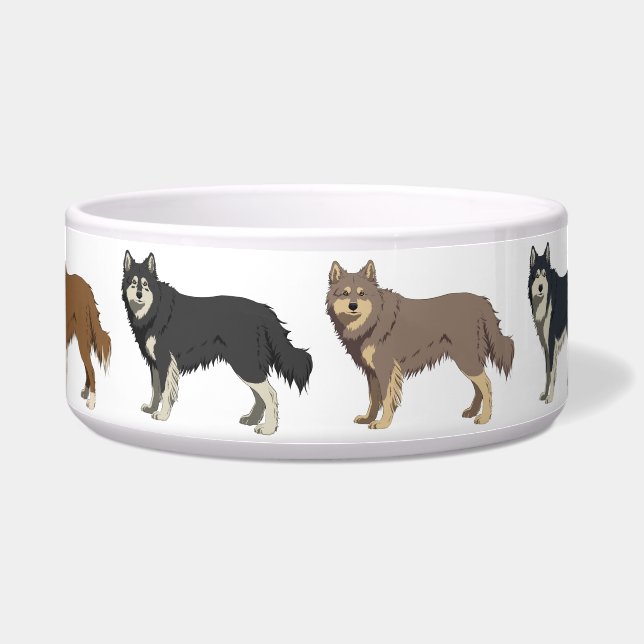 Finnish Lapphund colors dog bowl ボウル (正面)