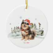 Finnish Lapphund Dog Monogram セラミックオーナメント (正面)
