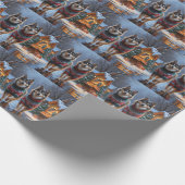 Finnish Lapphund Dogs Christmas Snow Holiday ラッピングペーパー (角)