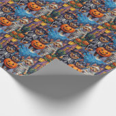 Finnish Lapphund Dogs Trick-or-Treating Halloween ラッピングペーパー (角)