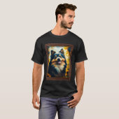 Finnish Lapphund Painting Sunflower Flower Mom Wom Tシャツ (正面フル)