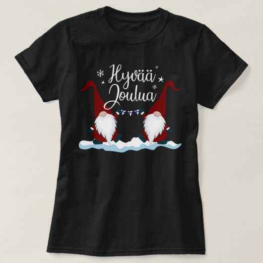 Finnish Merry Christmas Finland Gift Tee Hyvaa Jou Tシャツ (デザイン正面)