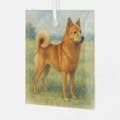 Finnish Spitz ガラスオーナメント (正面左)