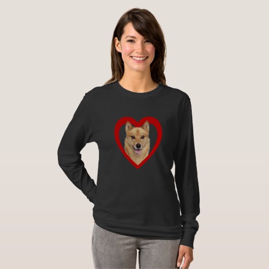 Finnish Spitz Dog Dog Heart Finnish Spitz 1 Tシャツ (正面フル)