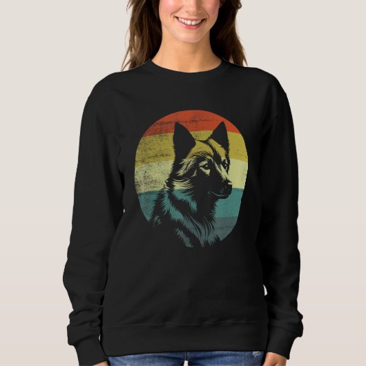 Finnish Spitz Dog Retro Vintage Design スウェットシャツ (正面)