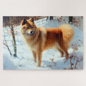 Finnish Spitz Let It Snow Christmas  ジグソーパズル (横)