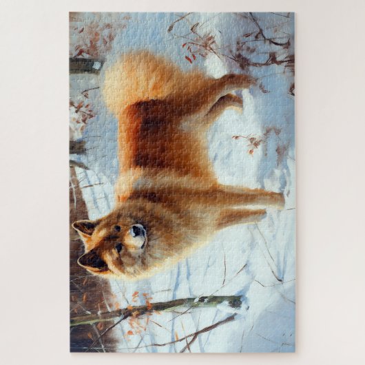 Finnish Spitz Let It Snow Christmas  ジグソーパズル (縦)
