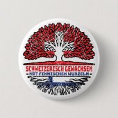Finnland Finnisch Schweizer Schweiz Baum Wurzel 缶バッジ (正面)