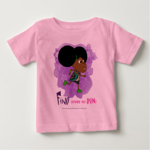 Finoはピンクのワイシャツを走ります ベビーTシャツ