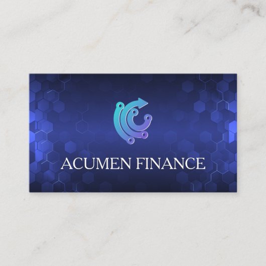 Fintechロゴ | 技術モダンの背景 名刺 (正面)
