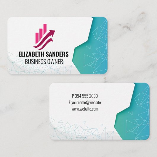 Fintech Logo | Geometric Patterns 名刺 (正面/裏面)