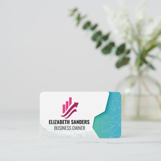 Fintech Logo | Geometric Patterns 名刺 (スタンド正面)