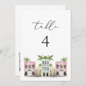 FIONAチャールストンレインボーローテーブルナンバーカード 招待状 (正面/裏面)