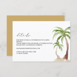 FIONA – 水彩パームツリー詳細エンクロージャ 招待状