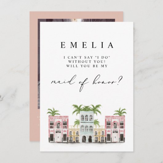 FIONA Charleston写真ブライデスメイド提案カード 招待状 (正面/裏面)
