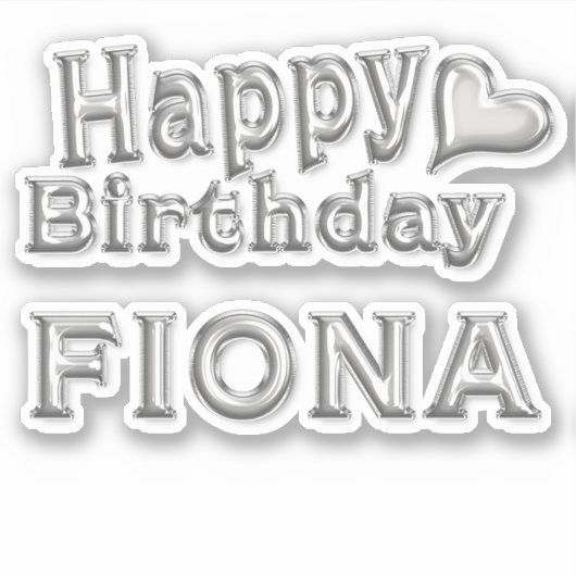 Fiona Happy Birthday silver Aufkleber Sticker シール (正面)