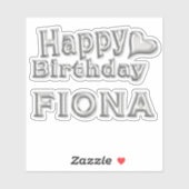 Fiona Happy Birthday silver Aufkleber Sticker シール (シート)