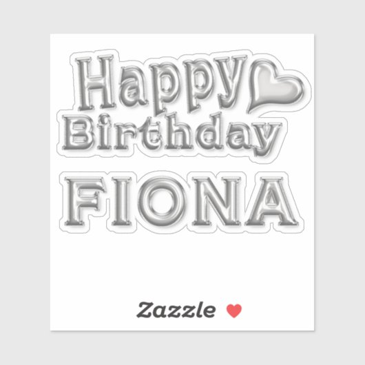 Fiona Happy Birthday silver Aufkleber Sticker シール (シート)
