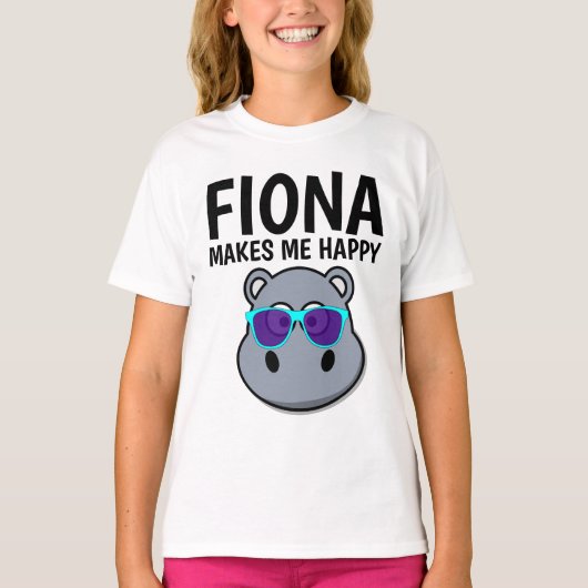 FIONA HIPPOは私を幸せなTシャツにする Tシャツ (正面)