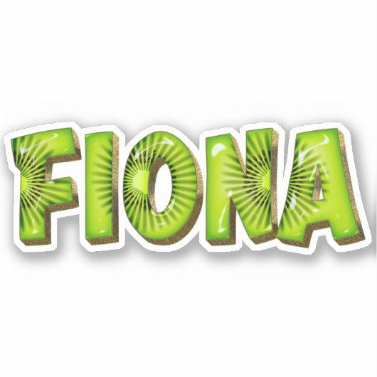 Fiona Name Kiwi Design Aufkleber Sticker シール (正面)