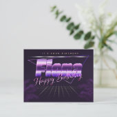 Fiona Name Vorname lila Postkarte Geburtstag ポストカード (スタンド正面)