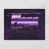 Fiona Name Vorname lila Postkarte Geburtstag ポストカード (正面)
