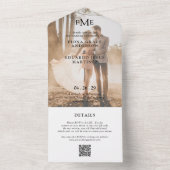 Fiona Photo Bold モノグラム モダン ウェディング オールインワン招待状 (内側)
